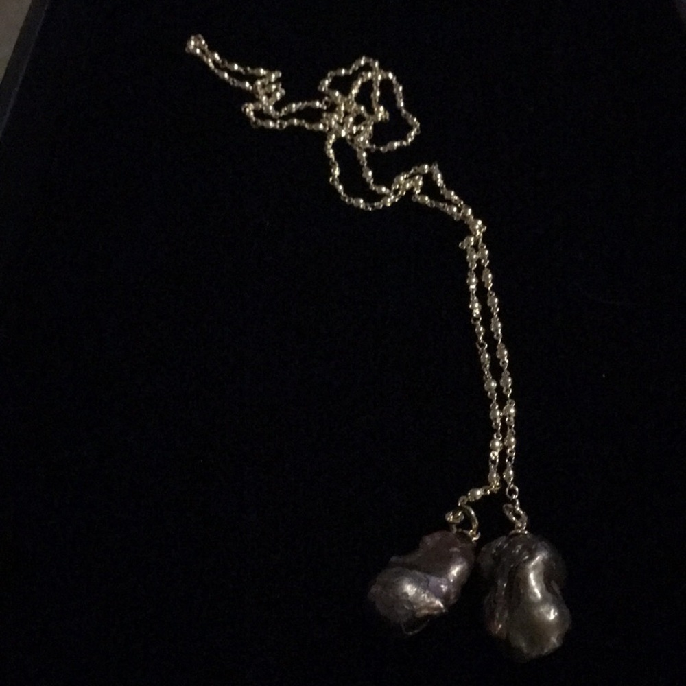 Natural pearl "wrap" style necklace